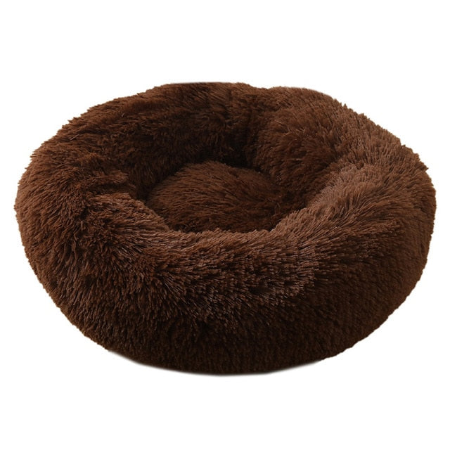 Cozy Comfort: Round Plush Pet Bed - A Soft Haven for Your Furry Friend