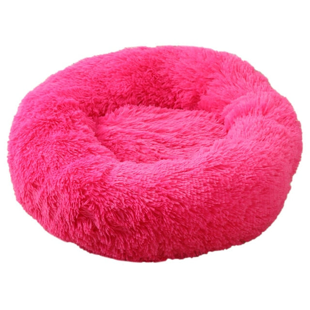 Cozy Comfort: Round Plush Pet Bed - A Soft Haven for Your Furry Friend