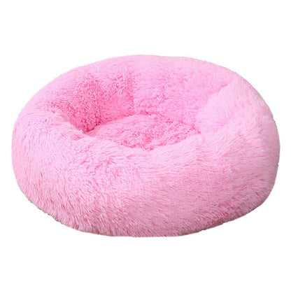 Cozy Comfort: Round Plush Pet Bed - A Soft Haven for Your Furry Friend