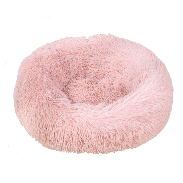 Cozy Comfort: Round Plush Pet Bed - A Soft Haven for Your Furry Friend