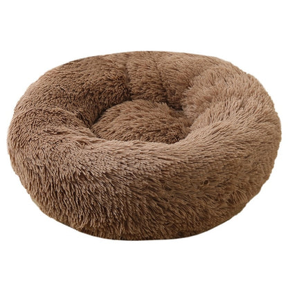 Cozy Comfort: Round Plush Pet Bed - A Soft Haven for Your Furry Friend